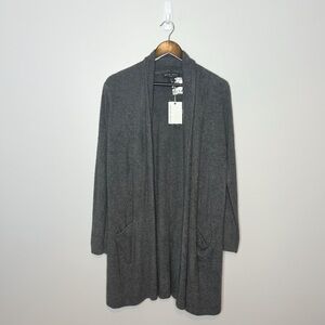 NWT Barefoot Dreams Bamboo Chic Lite Essential Long Cardi Graphite Size Medium